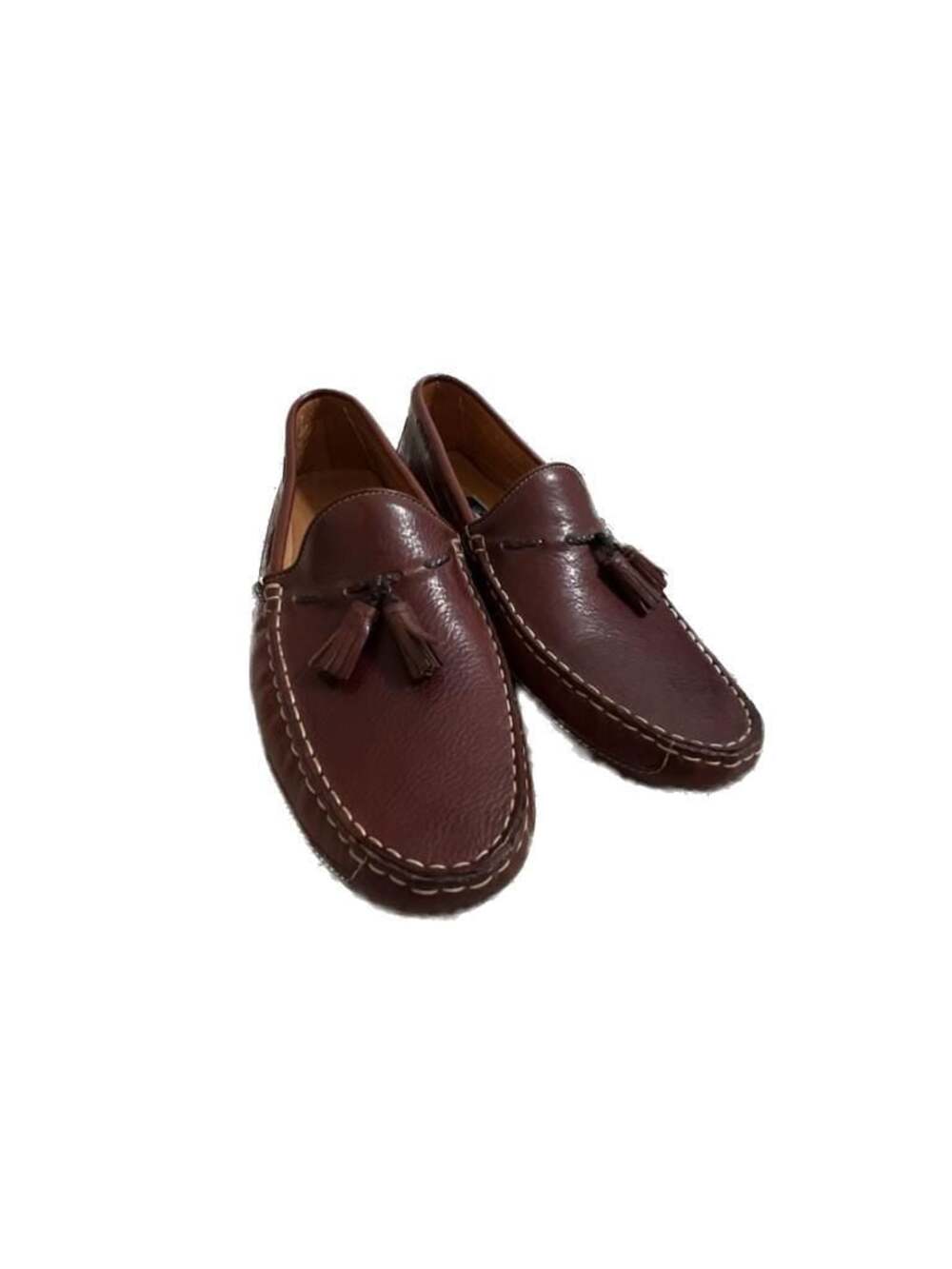Bragano Crafted in Italy Brown Leather Tassel Loafers